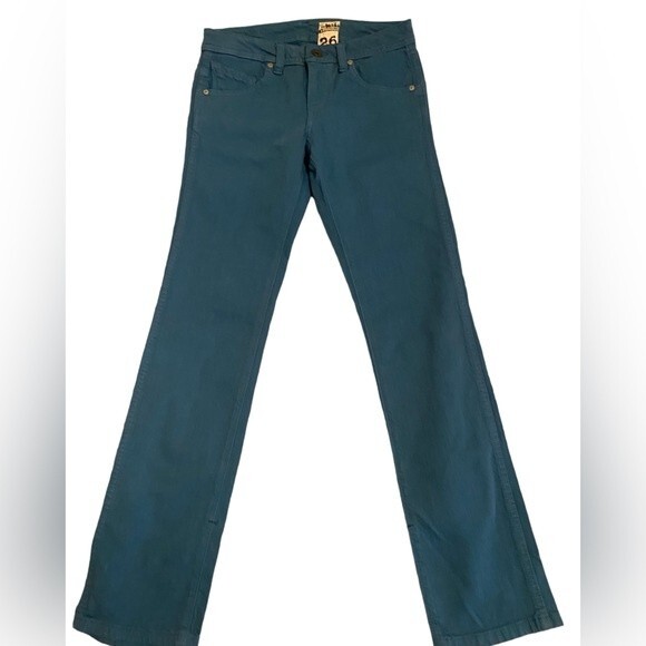 Volcom youth slim straight skater jeans size 26 or juniors size 1 teal blue NWOT - Picture 1 of 10